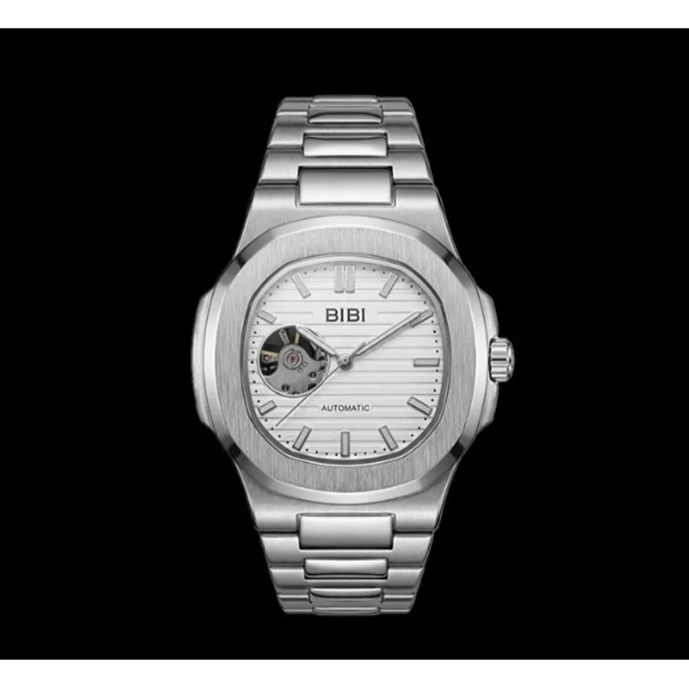 BIBI‎ Automatic Octagon Watch Silver 42mm